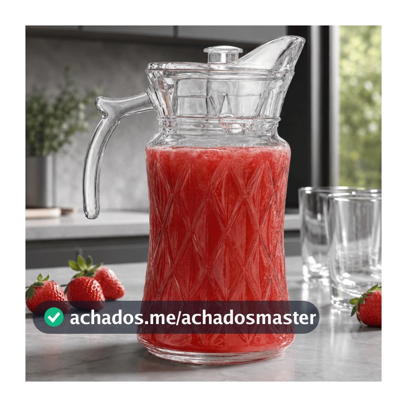 Jarra de Vidro com 1,8 LITROS Com Tampa Agua Suco Cha Garrafa para Liquidos Louça Cozinha