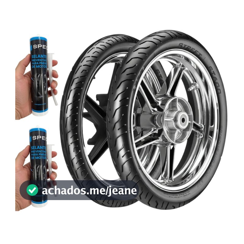 Par de Pneu Vipal ST600 80/100-18 E 90/90-18 USO SEM CAMARA + SELANTE TAPA FURO Titan 125 150 Titan Factor