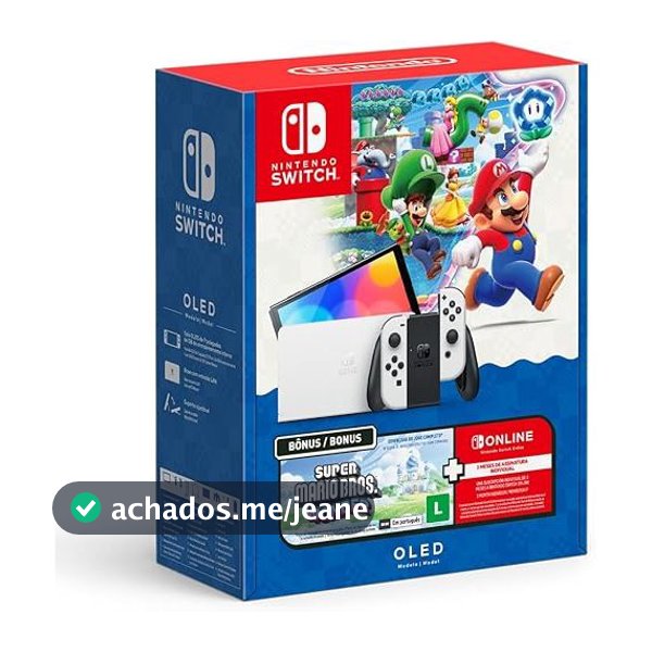 Console Nintendo Switch Oled Nintendo Bundle Super Mario Bros Wonder -  3 Meses Nintendo Switch Online 64gb Branco