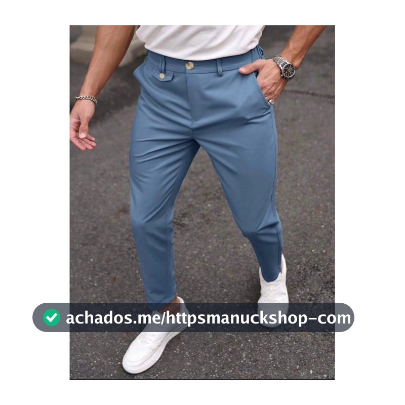 Calça masculina elegante alfaiataria premium detalhe no cos ABA