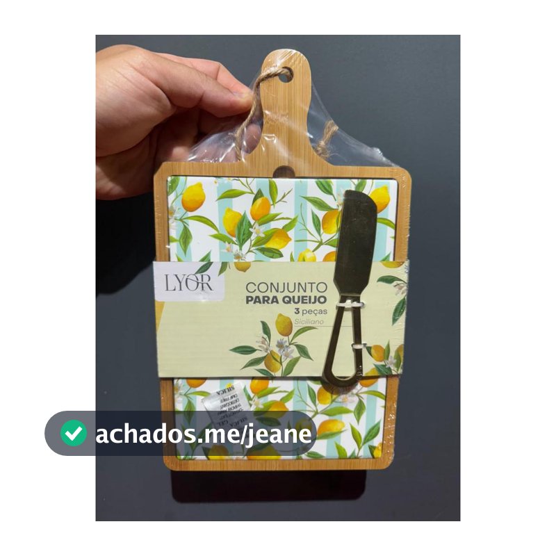 Kit Tábua Bambu Bandeja Cerâmica Faca Dourada Siciliano 3 Peças C953