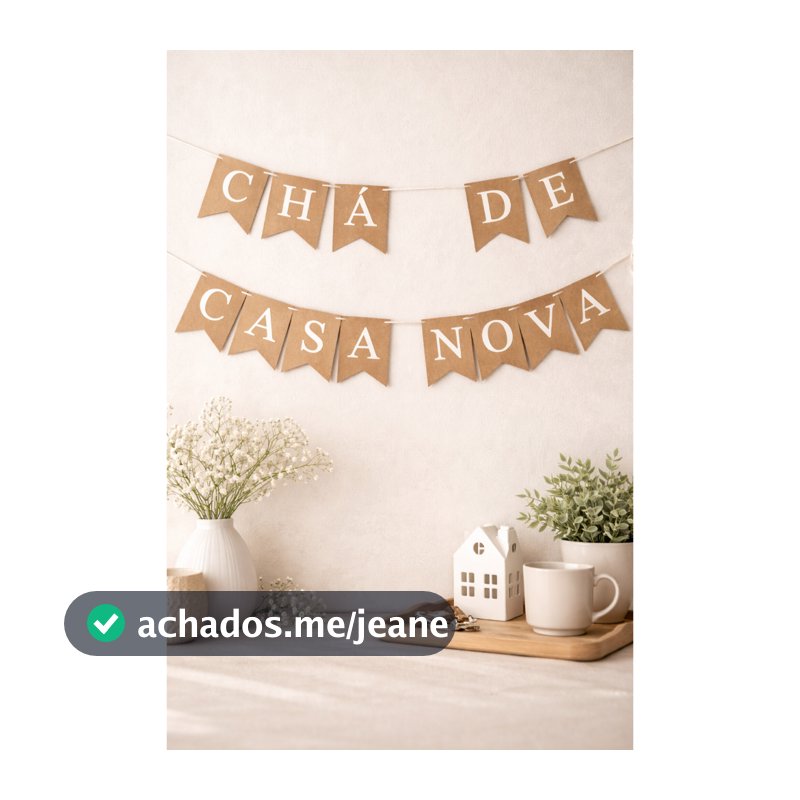 Faixa Varal De Letras Papel Chá de Casa Nova Bandeirinhas Decoração De Festa ENVIO IMEDIATO