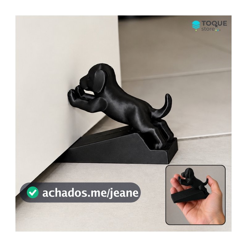 Trava Porta Cachorrinho - Decorativo Fixador Anti Batida | Charme | Segurança