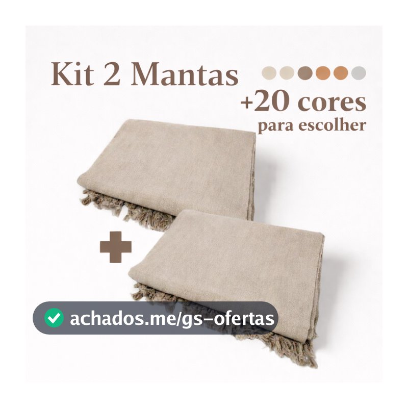Kit 2 Mantas Decorativas Para Sofá/Cama 100% Algodão Gigante Luxuosa Decorativa Protetora Tamanho 210X120 Casa Nova