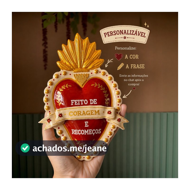 Coração Mexicano Milagrito PERSONALIZADO com Frase | Decoração de Parede Artesanal