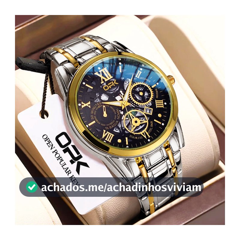 OPK Relógio Masculino À Prova D'Água Em Aço Inoxidável Luxuoso Original Casual 8135