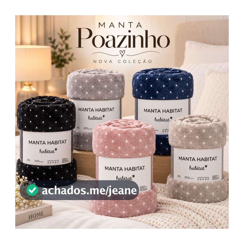 Manta Poá Microfibra Casal Queen King Toque Macio Flanelada Aveludada Quentinha Bolinhas Habitat