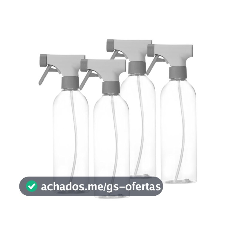 Borrifador Spray Multiuso Limpeza Lavanderia 350ml (20cm), 500ml (24cm), 750ml (28cm) | 1, 2 ou 4 Un. - OU