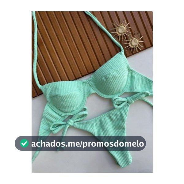 Biquíni Meia Taça Retro texturizado com bojo removível