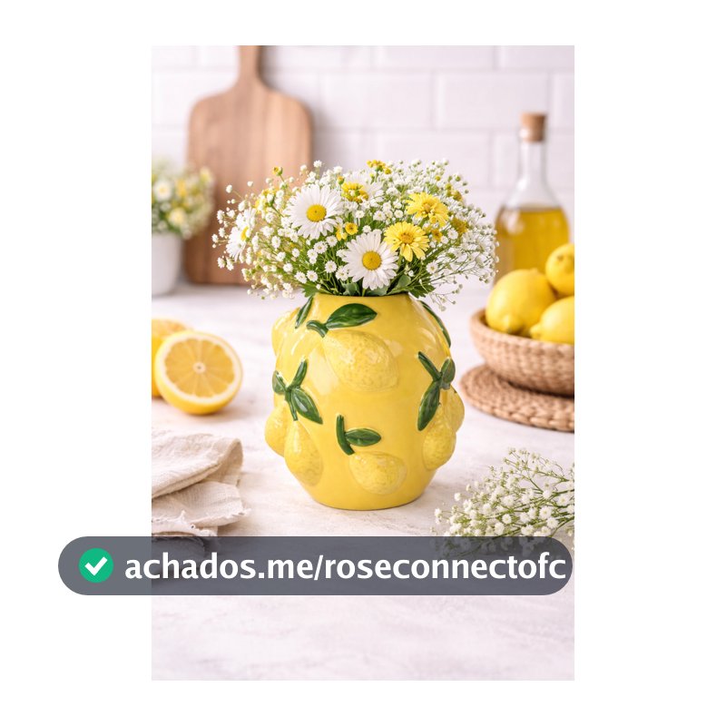 Vaso Decorativo de Limão Siciliano em Cerâmica – 16cm