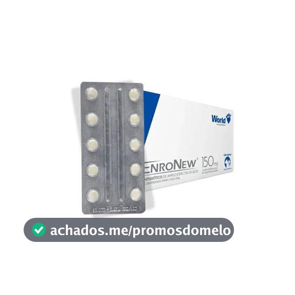 Enronew Enrofloxacina 150 mg Para Cães E Gatos World - Cartela 10 Comp
