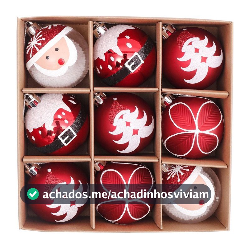 9 Pçs/set Árvore De Natal Pendurado Pingente , Enfeites 6CM Ornamento De Bola , Decorações