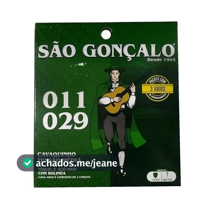 Kit 3 Encordoamentos Cavaco São Gonçalo Níquel - Cavaquinho