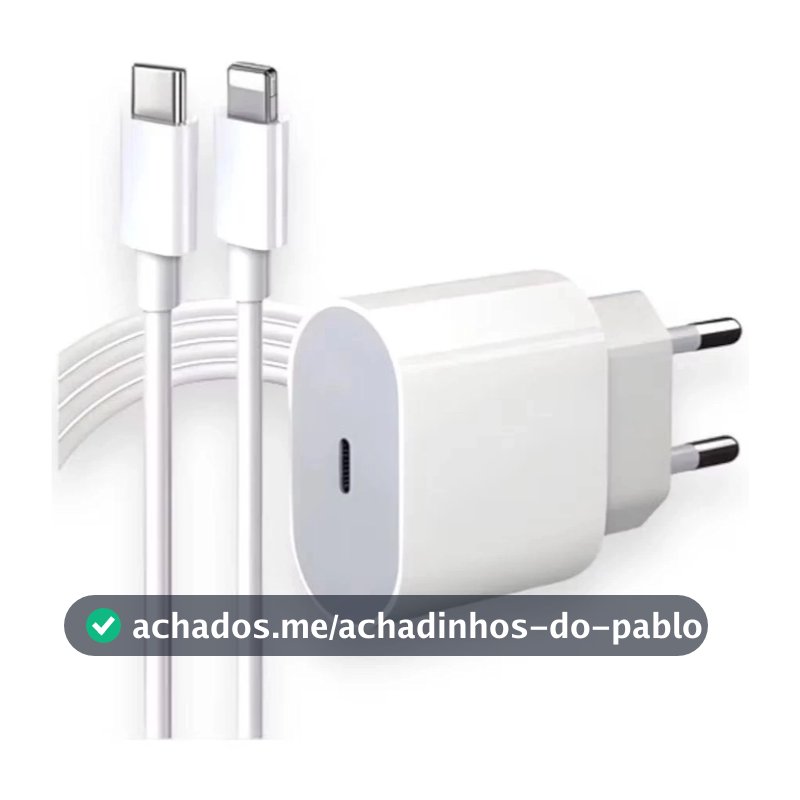 Kit 5 10 e 20 pcs Carregador iPhone Turbo 20W Fonte + Cabo tipo-c com Lightning Rápido