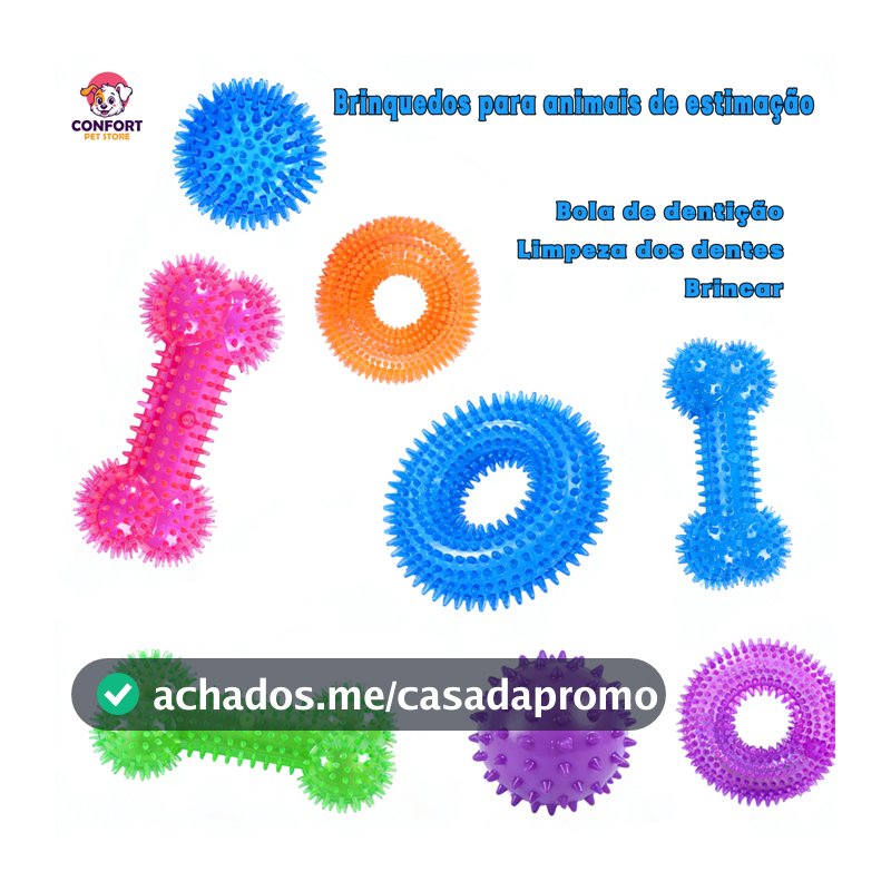 Brinquedo para Cachorro Mordedor Argola Espinho Mordedor Pet Argola Espinho PVC Para Cachorro Reforçado Com Apito