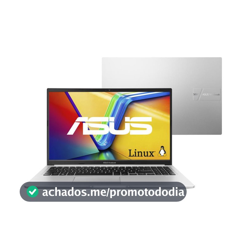 Notebook ASUS Vivobook 15 M1502YA AMD Ryzen 7 5825U 8GB Ram 512GB SSD Linux 15,6" FHD Silver - NJ611