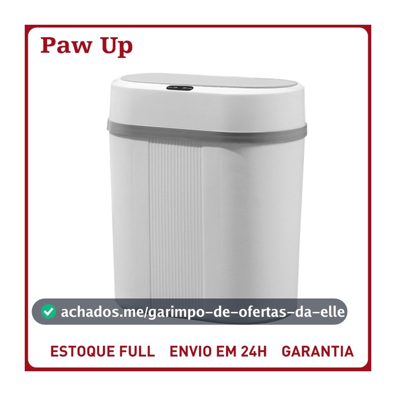 Lixeira Automática Knock 12L – Sem Toque, Sensor Infravermelho e Tampa para Cozinha, Banheiro, Escritório e Quarto
