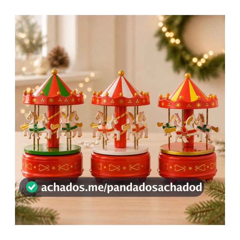 Cenário De Natal em 3 cores - Carrossel com Som e Movimento - 17x11cm - 1 unidade