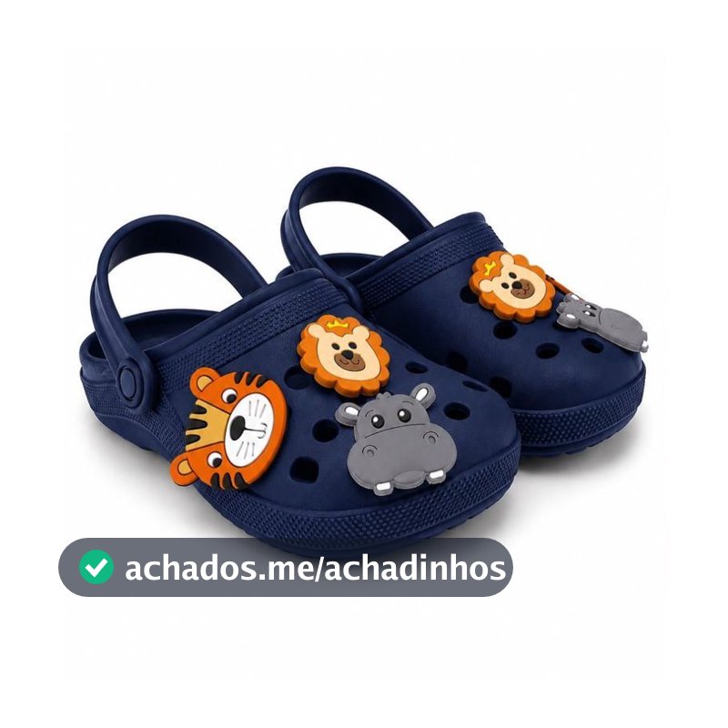 Sandália Babuche Infantil Masculina Safari Animais. Confortável, Leve e Antiderrapante