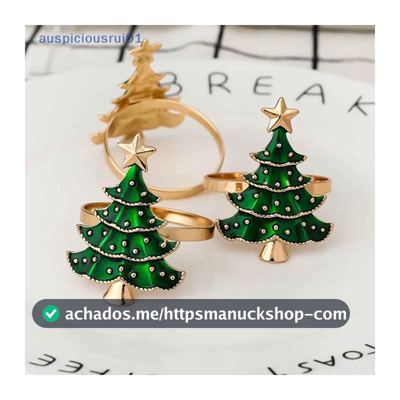 6 Pçs Anéis De Guardanapo De Natal Enfeites De Árvore Casa Cozinha Jantar Mesa Decoração Ano Novo Fontes De Festa