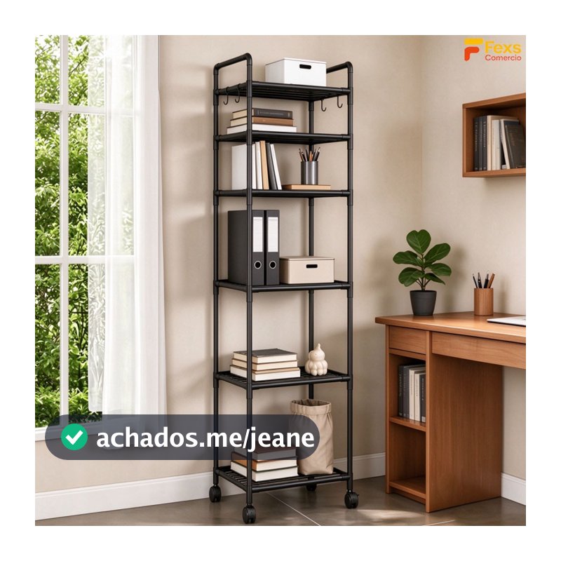 6 Níveis: Armário/Estante de Armazenamento para Escritório ou Sala de Estar – Arquivos, Livros, Materiais de Escritório