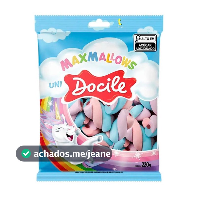 Marshmallow Maxmallows Twist Unicórnio Recheado Docile 220g