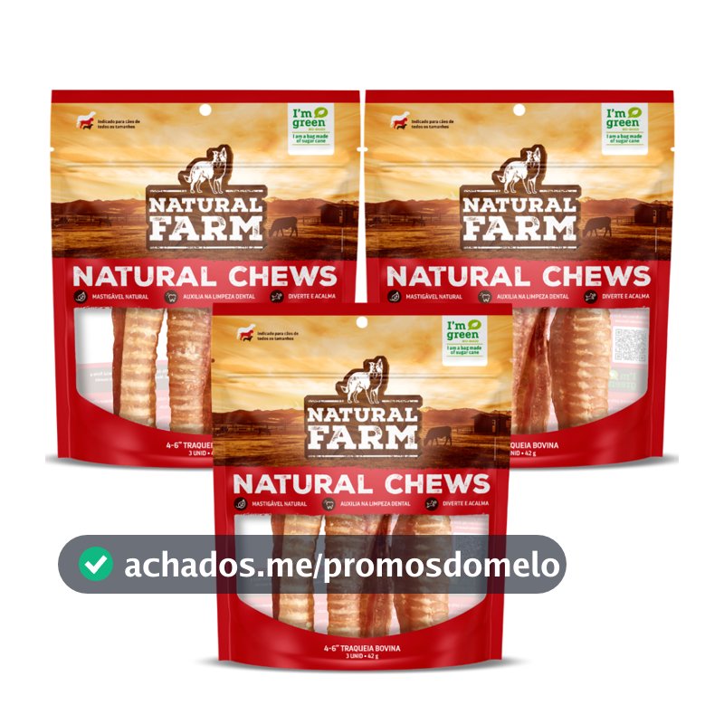 Petisco Natural para Cachorro Traqueia Bovina 3 a 9un | Mordedor Natural Anti Tártaro