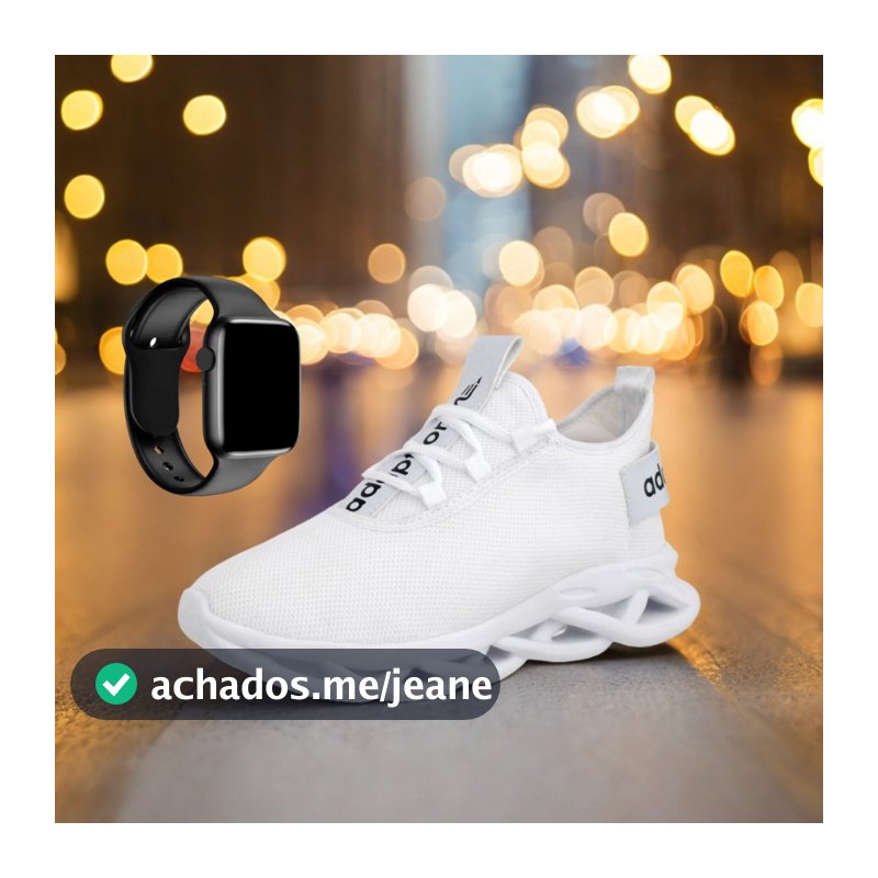 Kit Tênis Masculino Limited Confortável Academia Caminhada Corrida Sola Alta Amortecimento + Relogio digital