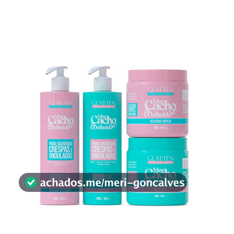 Kit de Nutrição Para Cabelos Cacheados - Meu Cacho Definido GLATTEN