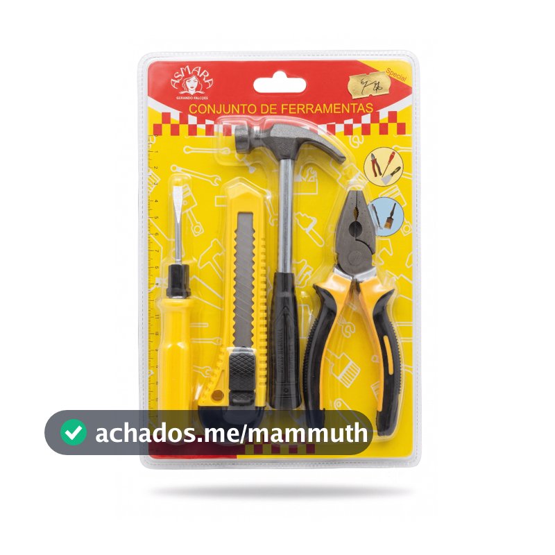 Kit Ferramentas 4 Peças Martelo Alicate Estilete Chave 2 Em 1