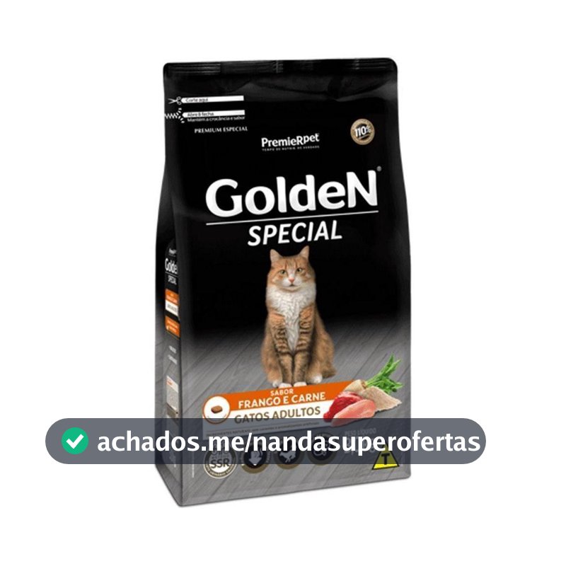 Ração Golden Special para Gatos Adultos Sabor Frango e Carne 3kg