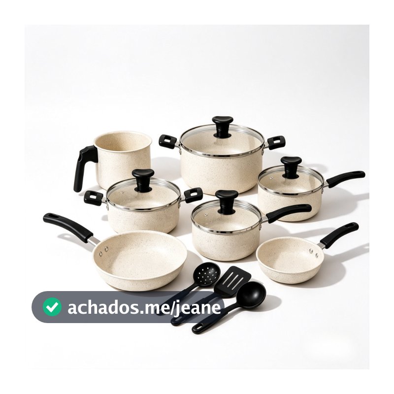 Jogo Kit De Panelas Caçarolas Antiaderente 10 Peças Teflon Premium