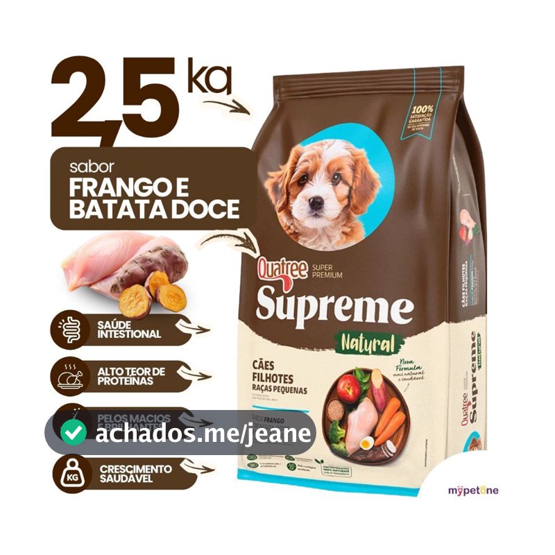Ração Quatree Supreme Cães Filhotes Raça Pequena 2,5kg