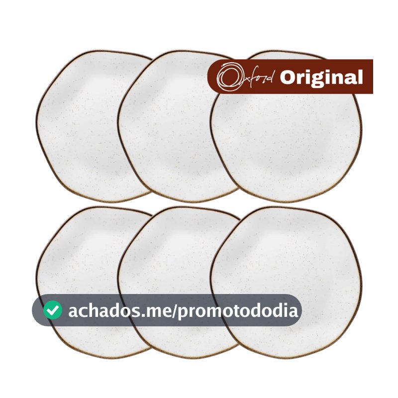 Conjunto 6 Pratos Rasos Porcelana 27,5Cm Ryo Maresia - Oxford Original