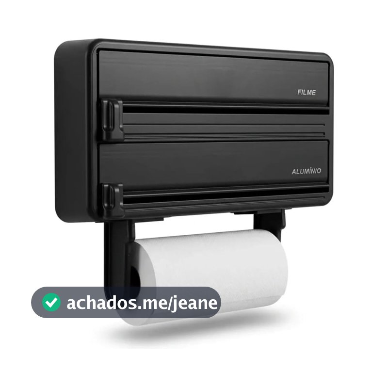 Porta Rolo 3 em 1 Organizador de Cozinha Papel Toalha Filme Alumínio