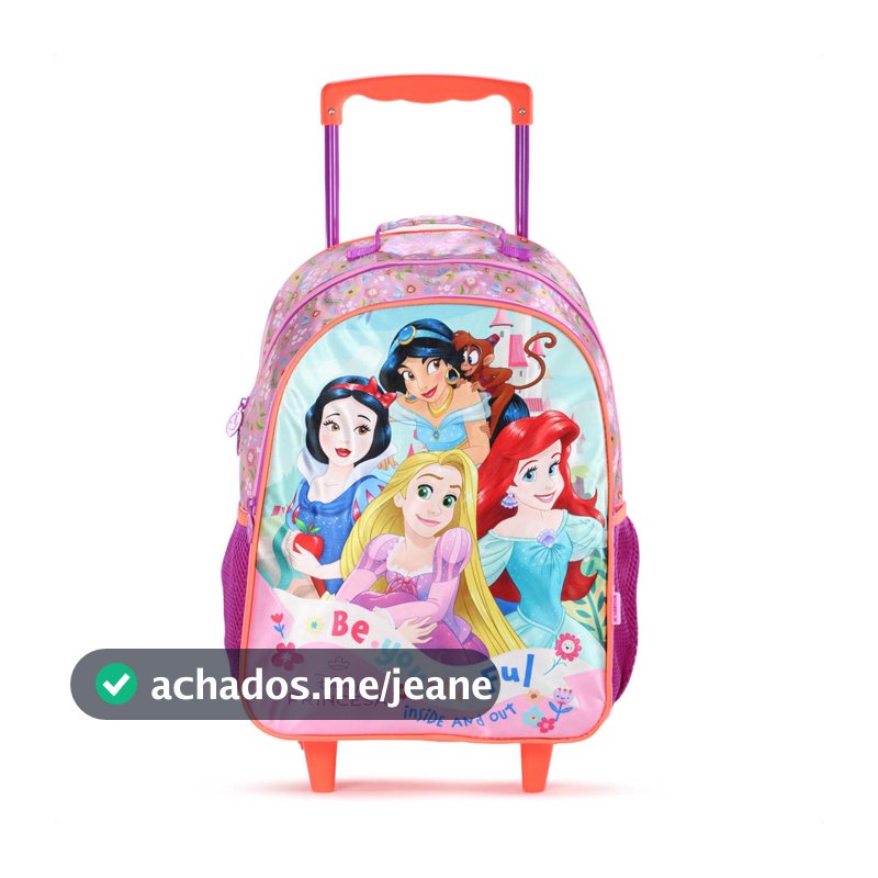 Mochila Com Rodas Escolar Xeryus 16 Princesas da Disney 13150 Rosa - Infantil