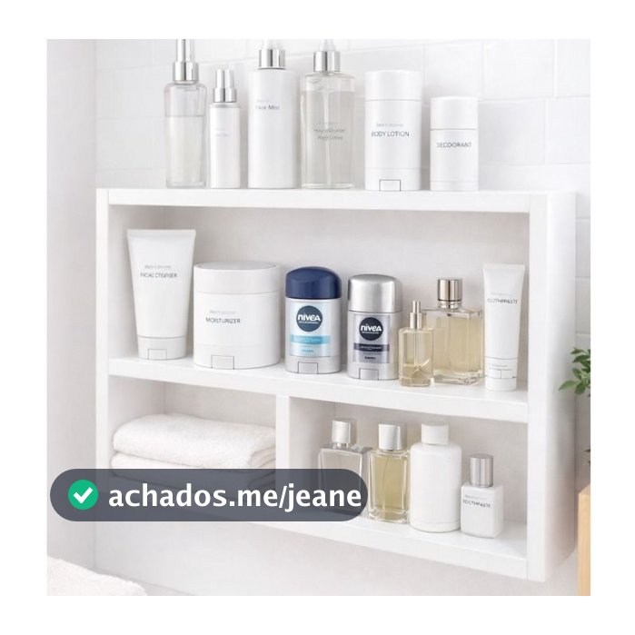 Nicho Organizador Banheiro Com Prateleira 100% MDF Branco 15mm Porta Perfume Skincare Bancada
