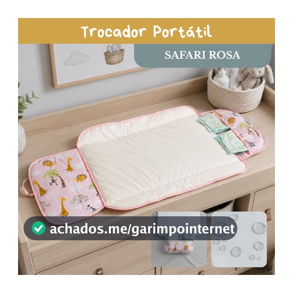Trocador De Fralda Portátil Impermeável Dobrável Lindas Estampas Menino E Menina