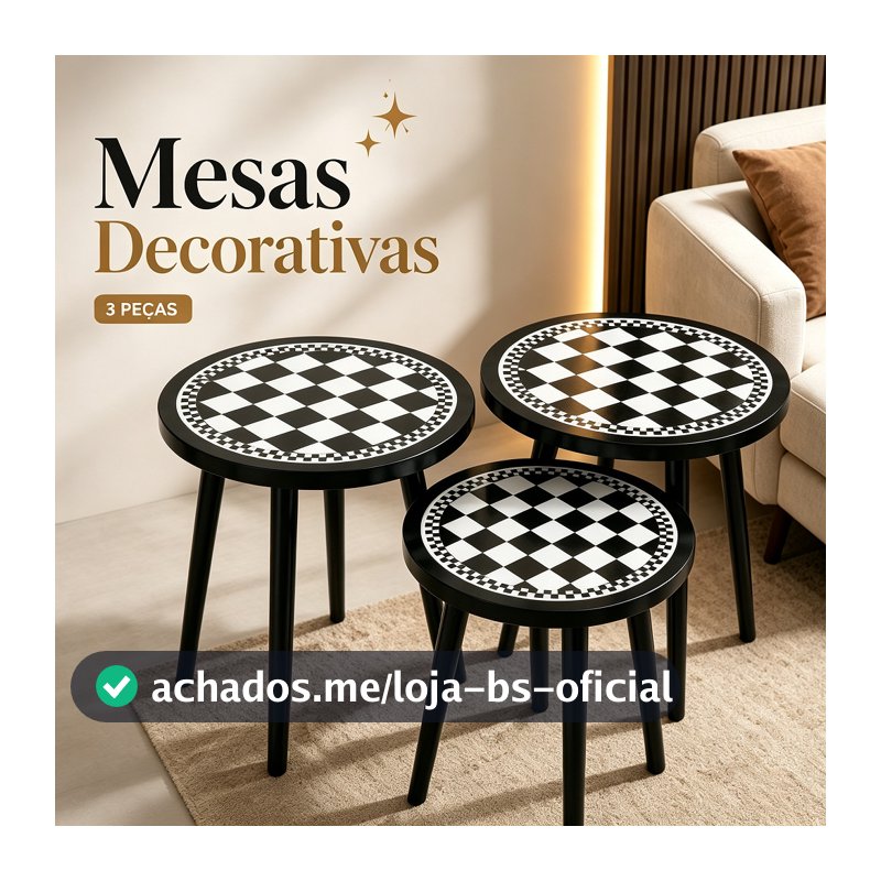 4 Modelos Disponíveis Mesa Lateral Redonda Decorativa Mesa Apoio para Sala Quarto Varanda Resistente Fácil Montagem