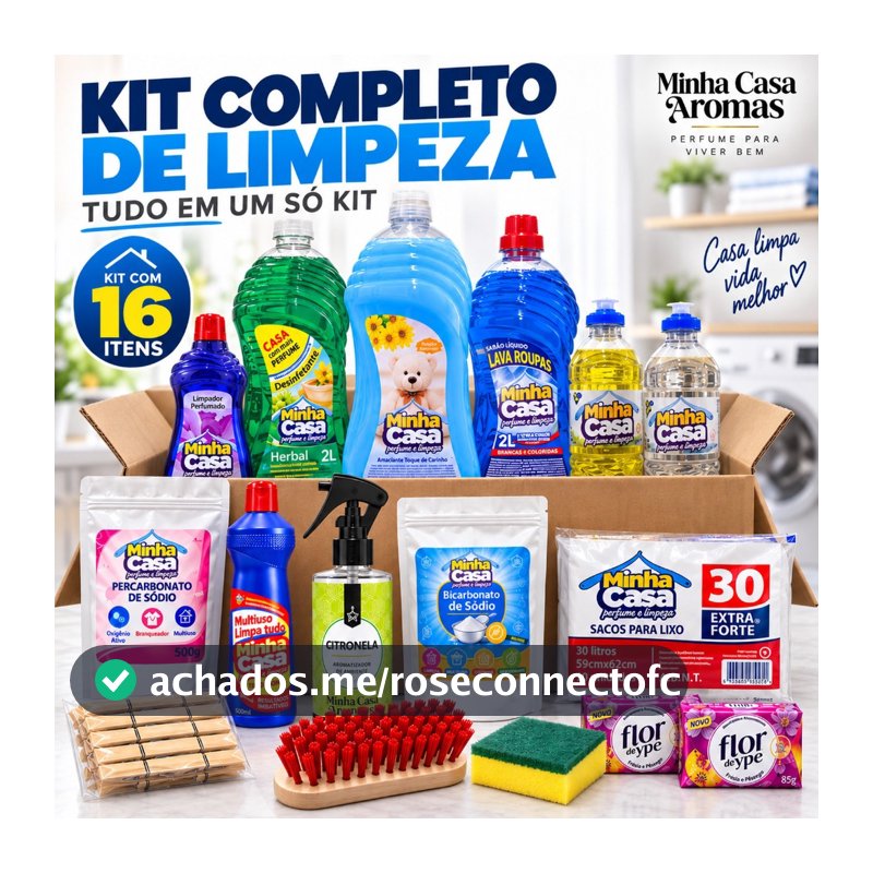 Cesta Básica de Limpeza Completa Kit Econômico Profissional para Casa e Empresa