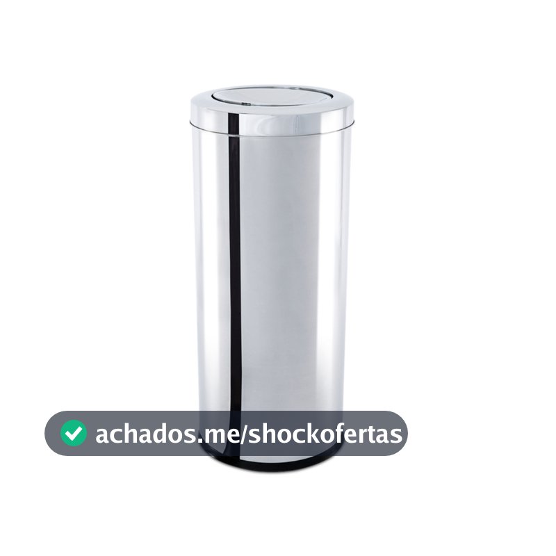 Lixeira Com Tampa Basculante Brinox Decorline 28,17 Litros Aço Inox