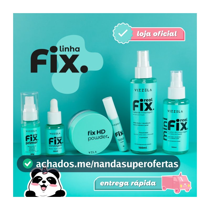 Linha Fix Vizzela Real Fix Gotas Fix + Hd Powder + Gel Fixador + Primer Original Vizzela