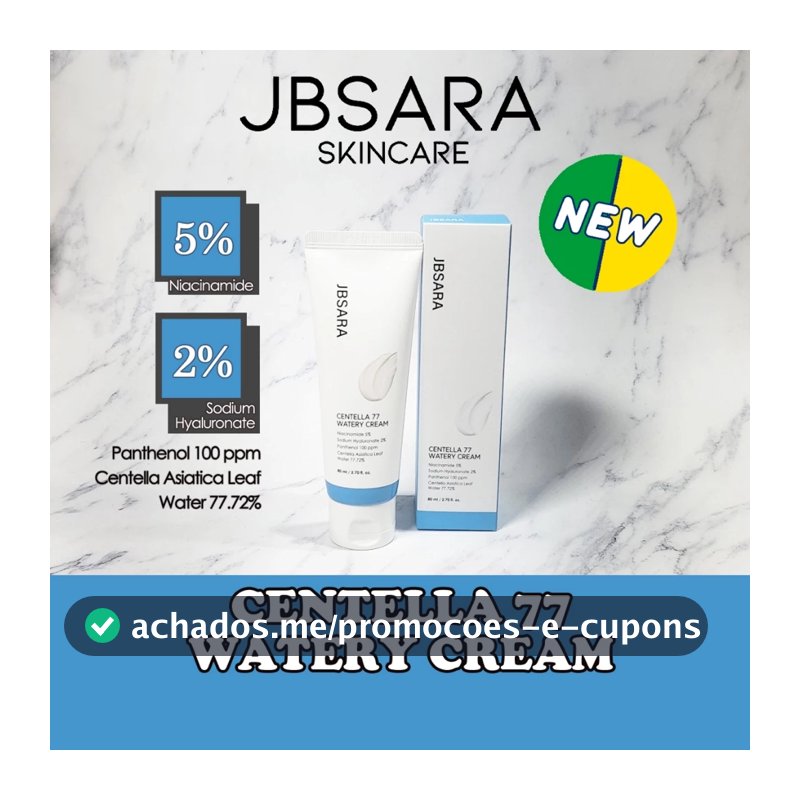 JBSARA Centella 77 Watery Cream 80ml(Niacinamide 5% + Hyaluronic 2% + Centella water 77%)