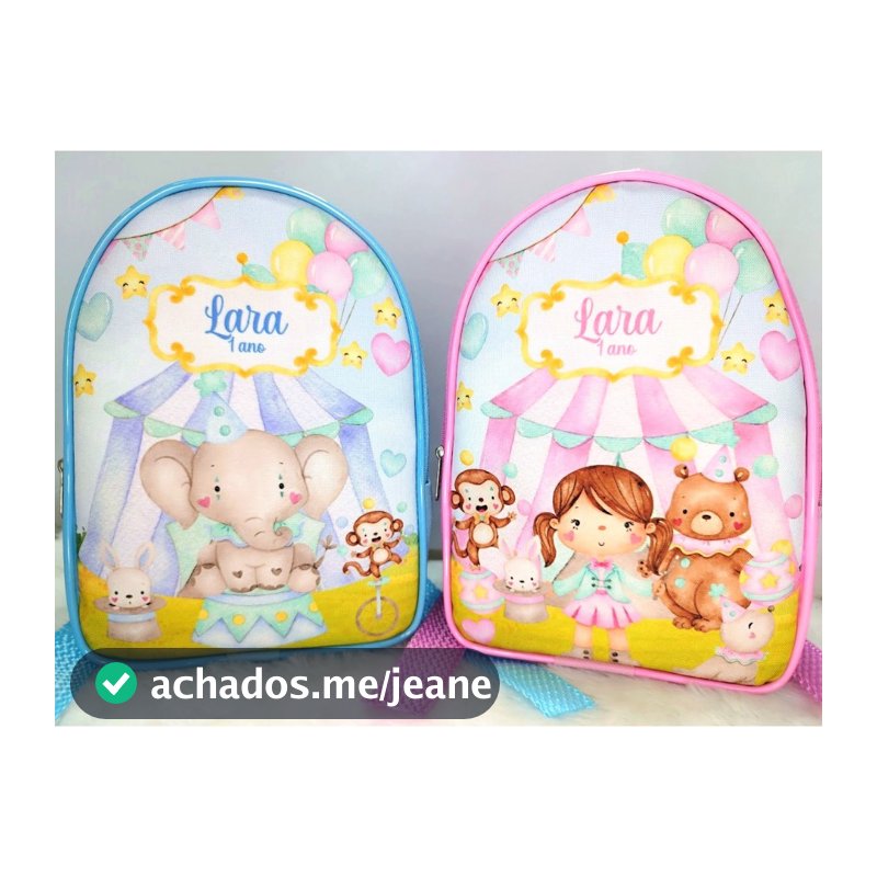 10 Mochilas Personalizadas – Lembrancinhas de Aniversário Tema Circo Unissex, bolsa circo personalizada.