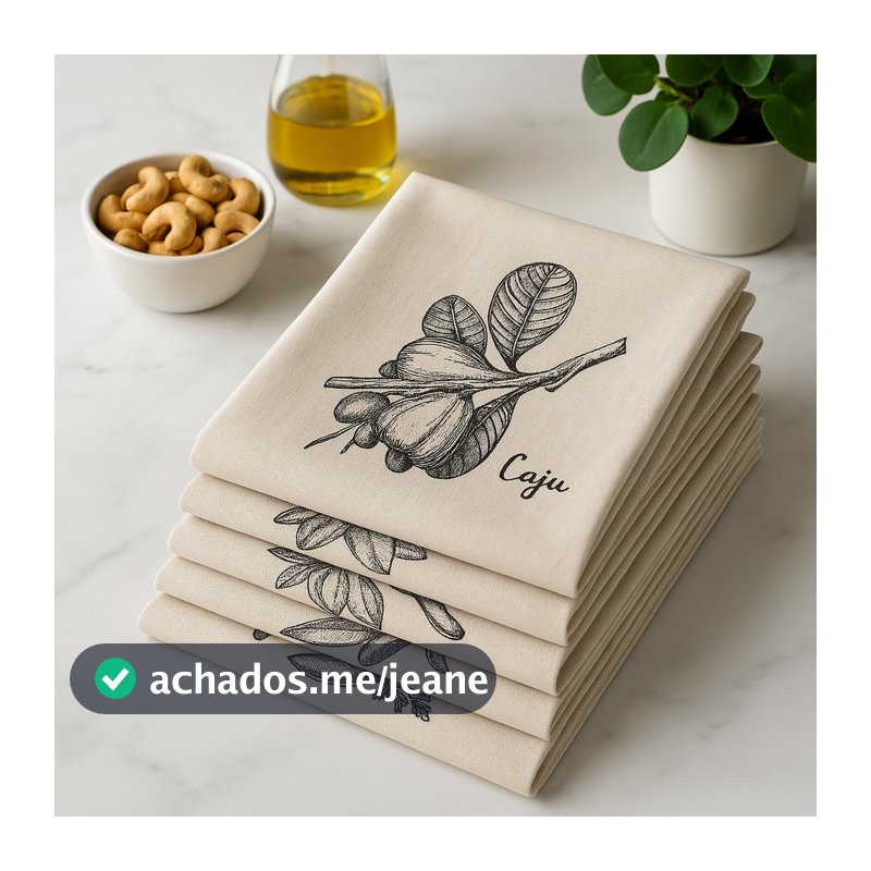Pano De Prato 10/05/03  Unidades Premium Ecológico Alta Absorção Cru Coleção Sabores Tamanho Grande 65X42 Pè de Galinha