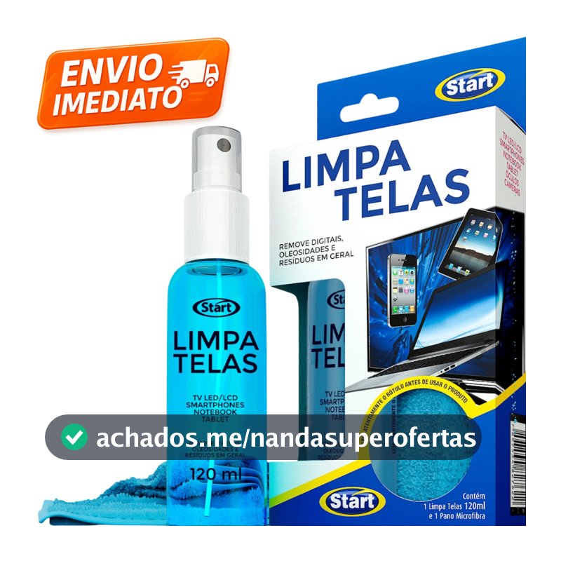 Kit Limpa Telas celular Tv Led Lcd Notebook + Pano de Micro Fibra não risca