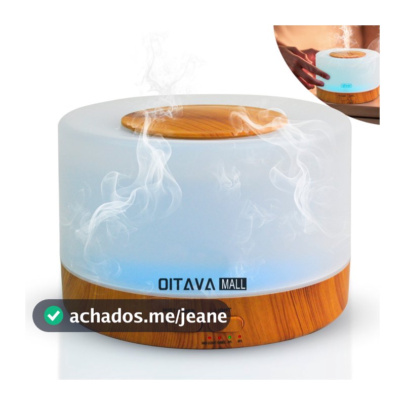 Aromatizador Elétrico Umidificador 500ml LED 7 Cores Difusor Ultrassônico Bivolt