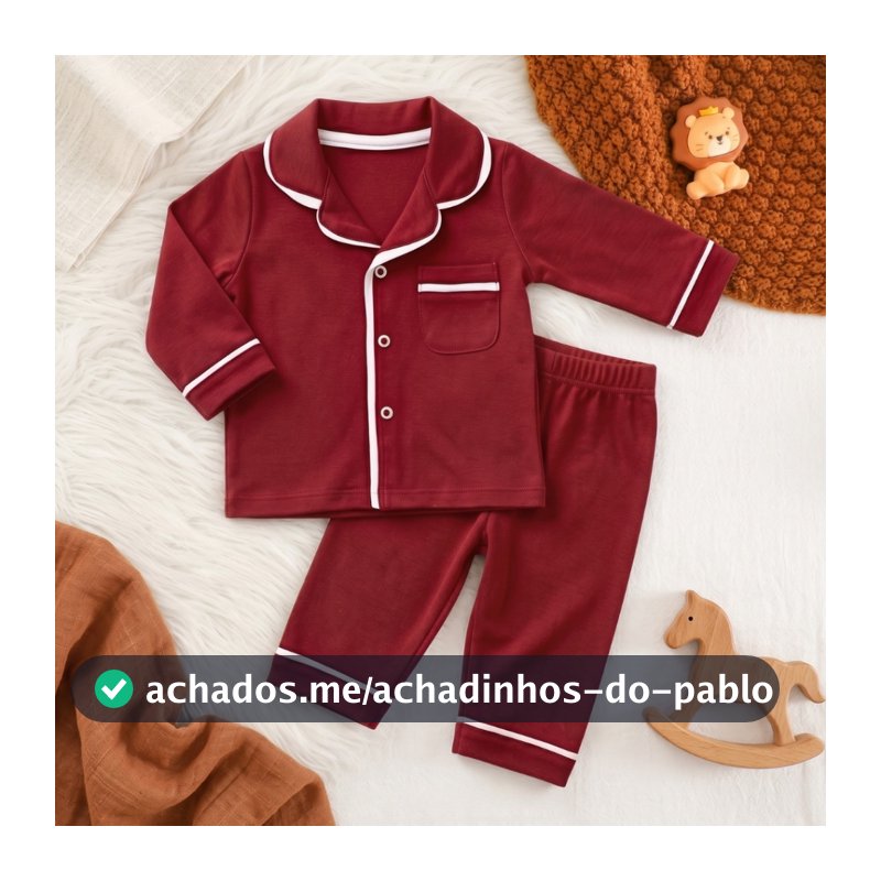 Pijama Americano Bebê em Cotton Algodão | Conjunto Pijama Infantil  p/ Menino e Menina | P M G