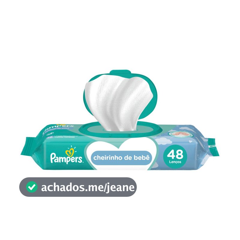 Lenços Umedecidos Pampers Cheirinho de Bebê com 48 unidades