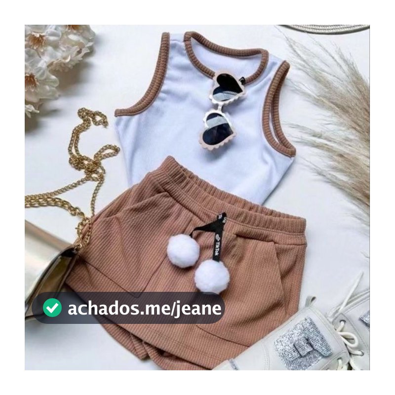 Conjunto Infantil menina blogueirinha Cropped e Short Saia Tendência infantil e juvenil